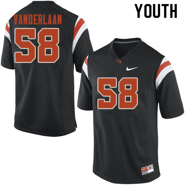 Youth #58 Rob Vanderlaan Oregon State Beavers College Football Jerseys Sale-Black - Click Image to Close